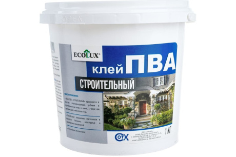 Купить Строительный клей ПВА ECOLUX 1 кг 4607133681241 фото №3