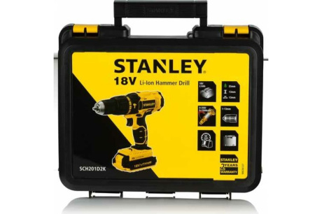 Купить Дрель аккумуляторная STANLEY SCH 201 D2K ударная кейс Li-ion 18V 2.0Ah фото №25