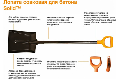 Купить Лопата совковая FISKARS Solid 1026682 120 см фото №3