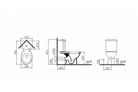 Купить Унитаз угловой ARKITEKT с сиденьем микролифт Vitra 9754B003-7201 фото №4