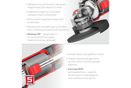 Купить Углошлифовальная машина ЗУБР УШМ-125-805 компакт фото №5