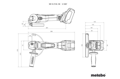 Купить Шлифмашина аккумуляторная Metabo WB 18 LTX BL 180 613087840 фото №3