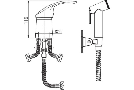 Купить Смеситель гигиенический Haiba HB1221-2 40мм. фото №2