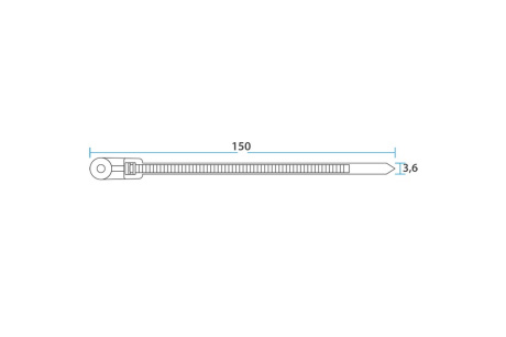 Купить Хомут под винт 3.6х150 нейл. бел.  уп.100шт  REXANT 07-0154 фото №4